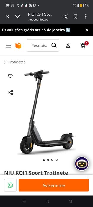 Vendo trotinete eletrica niu kQi1 usada