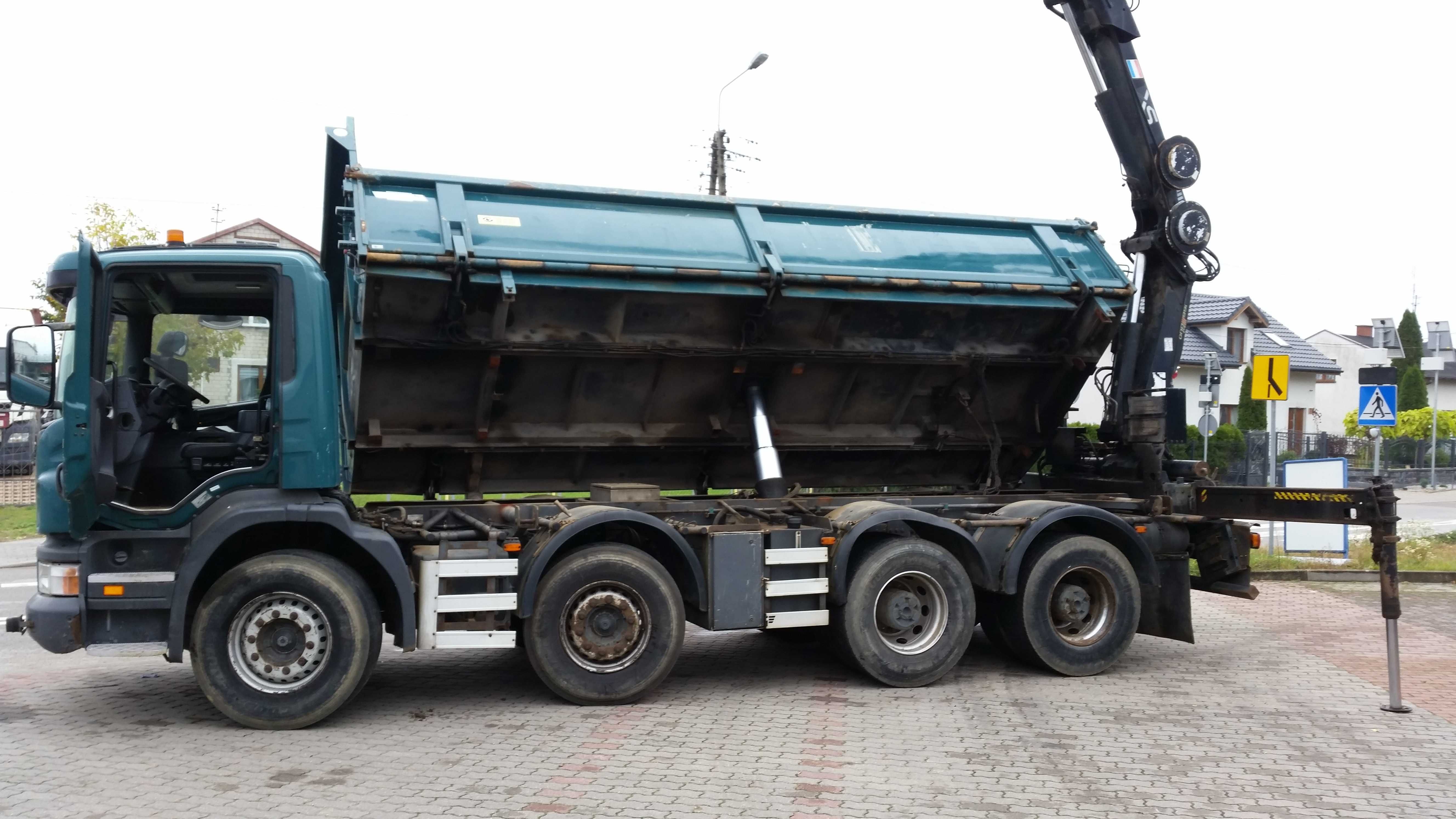 SCANIA P380 ,wywrotka, HDS HIAB 166 -RADIO, 8X4 ,