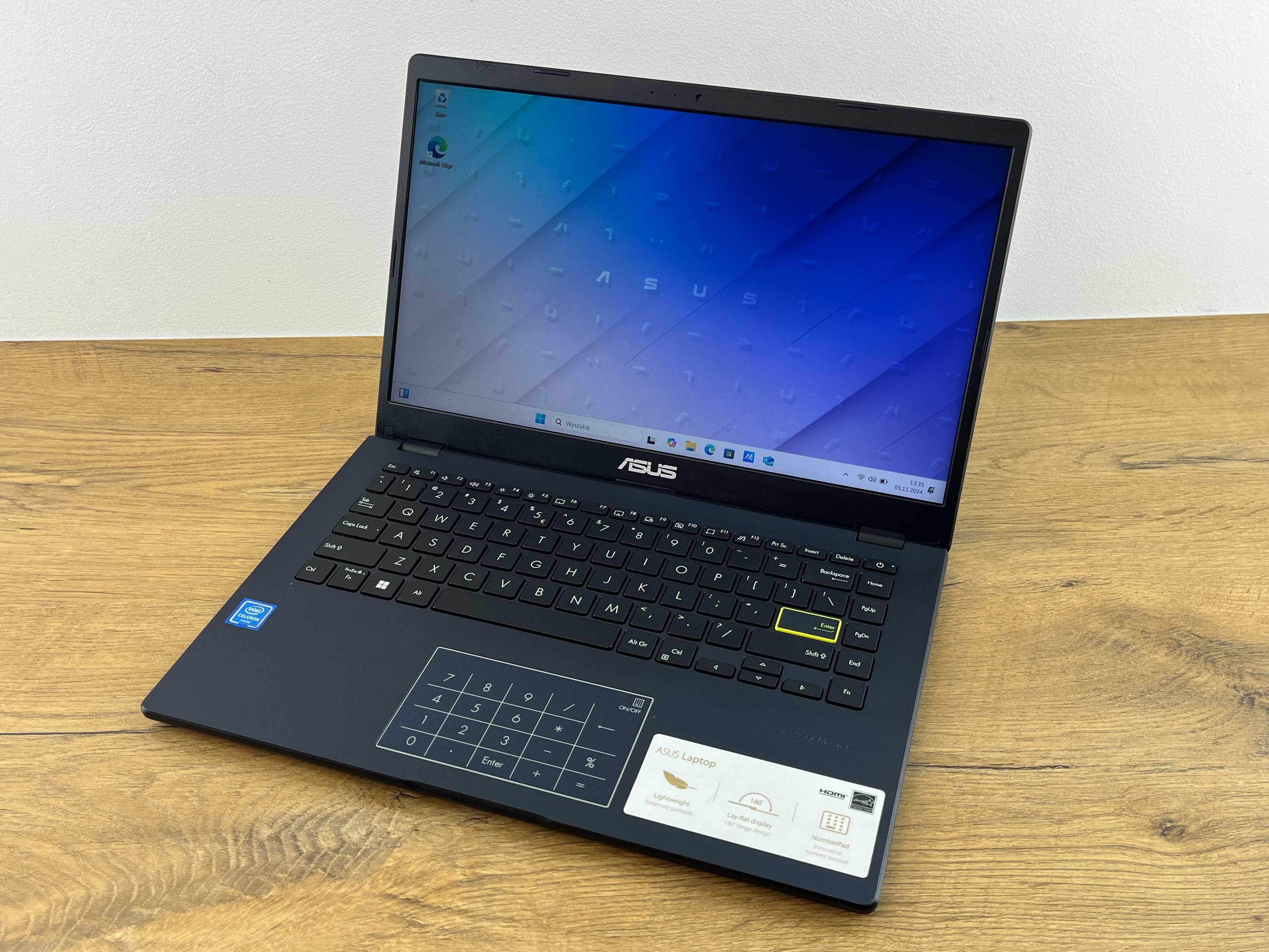 1355. Laptop ASUS 14 cali. JAK NOWY! SSD M2, Windows 11. Intel 2.80GHz