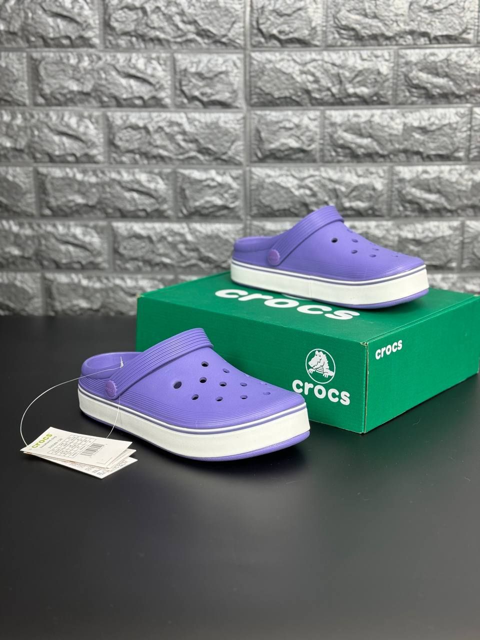 Женские шлепанцы crocs фиолетовые тапочки крокс