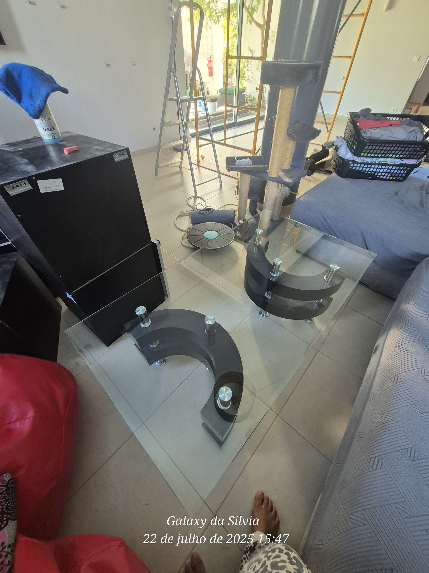 Mesa de sala estar em vidro
