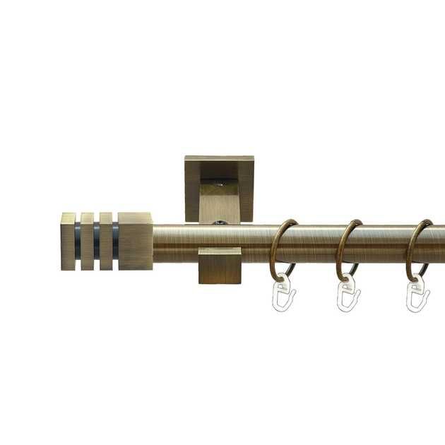 Карниз однорядний металевий 25мм Техно Барамела чорний 1,60м