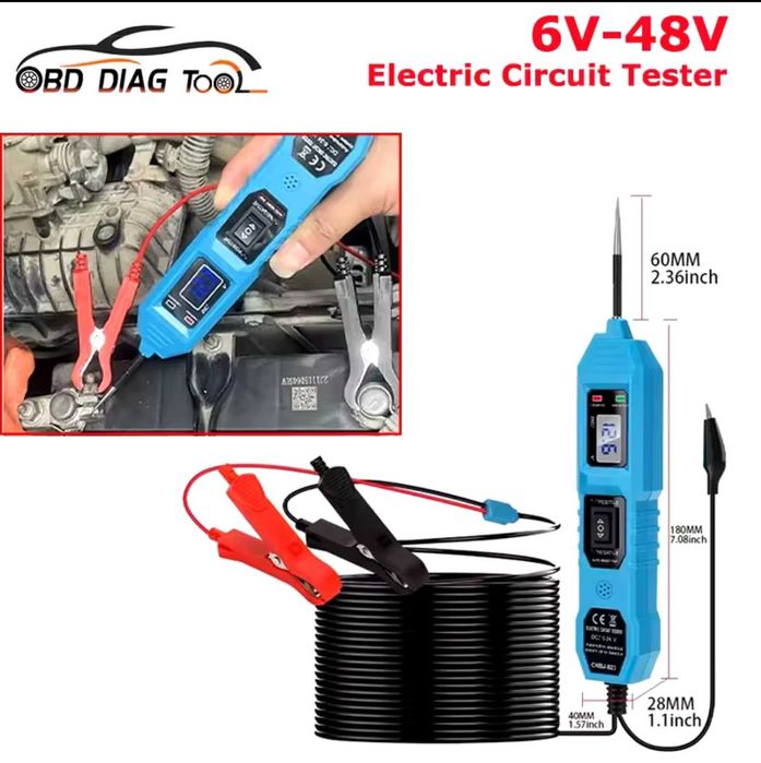 Tester obwodów elektrycznych 6V-48V Tester układów samochodowych