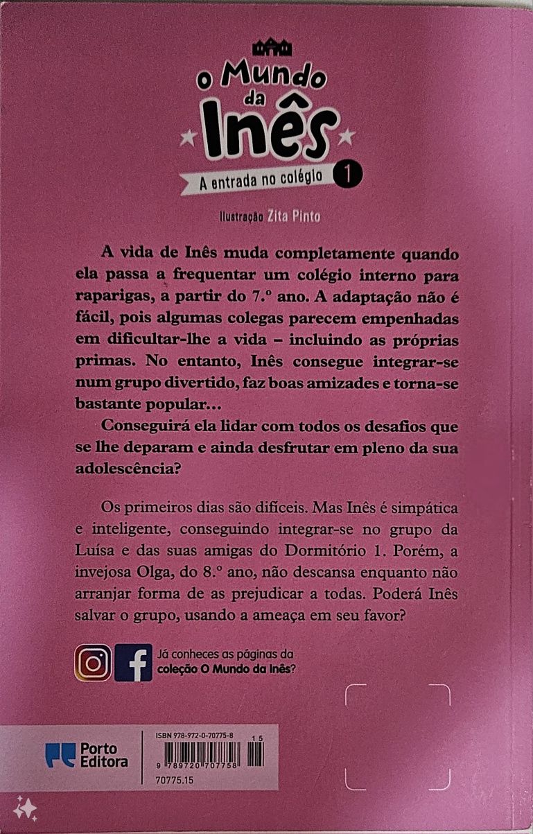 Livro "O Mundo da Inês - A entrada no colegio (1)"