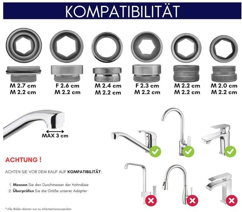 Słuchawka prysznicowa na kran, zestaw natryskowy + akcesoria Ineedit