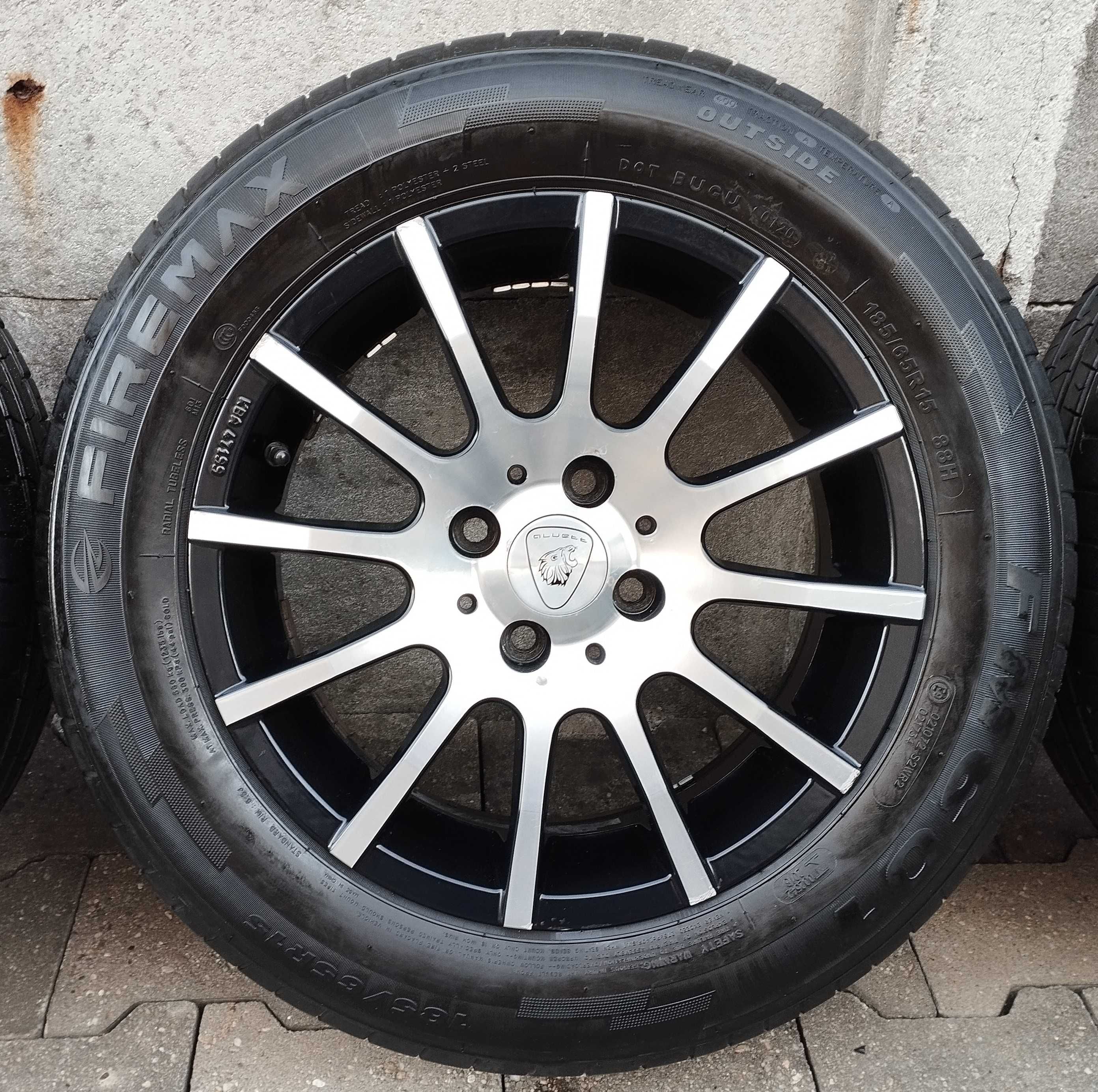 Felgi aluminiowe ALUETT 15 cali 4x100 +opony 185/65 R15 UNIKATOWY wzór