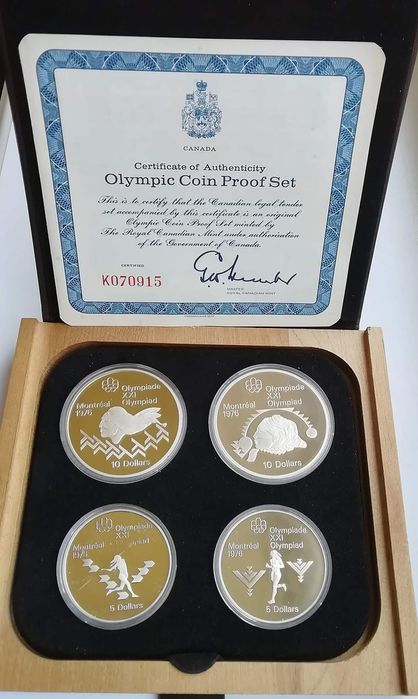 Канада набір 5 та 10 $ 1975р. Олімпіада в Монреаль. ПРУФ. СРІБЛО.