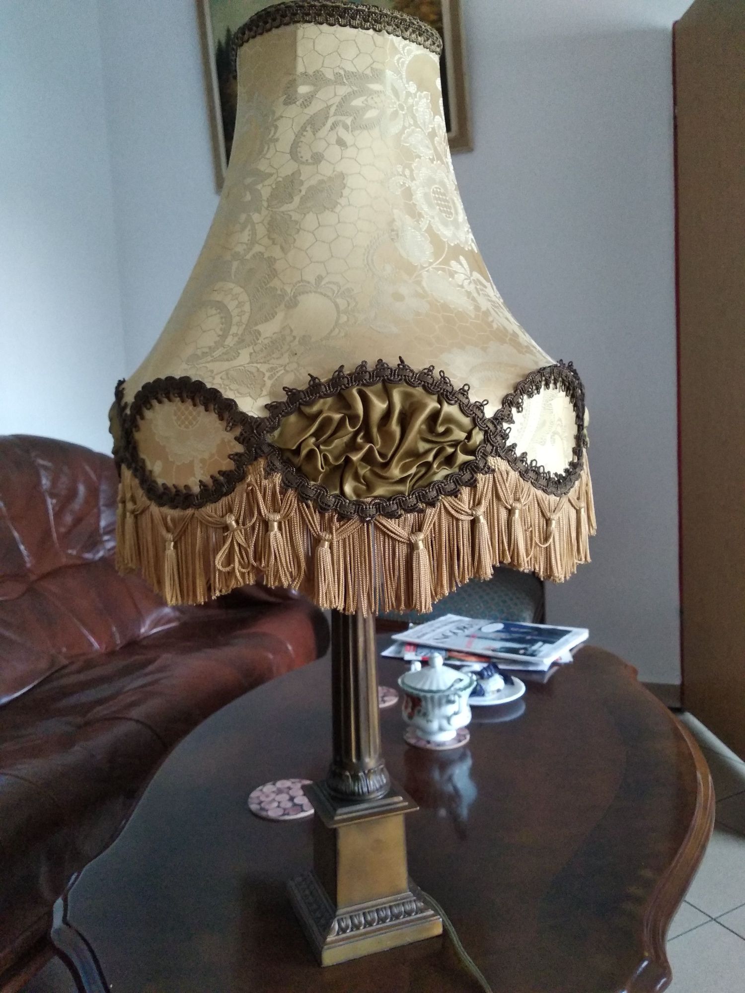 Lampa stołowa z abażurem meble holenderskie