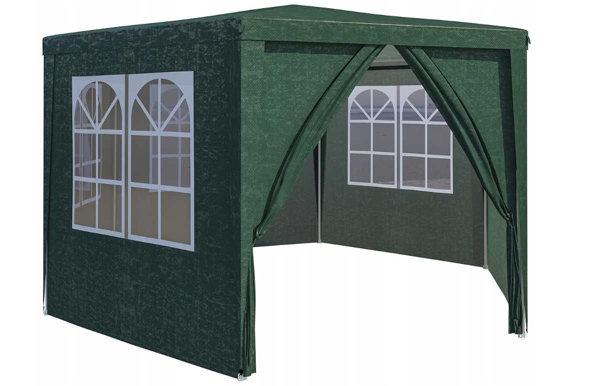 DUŻY PAWILON 6 ŚCIAN XXL 4x4 namiot ogrodowy handlowy zielony