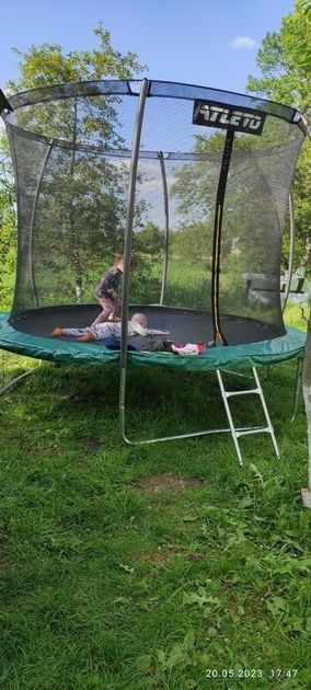 Батут мультиколір 252 см, 312 см, 183 см, зовнішня сітка, Батуты