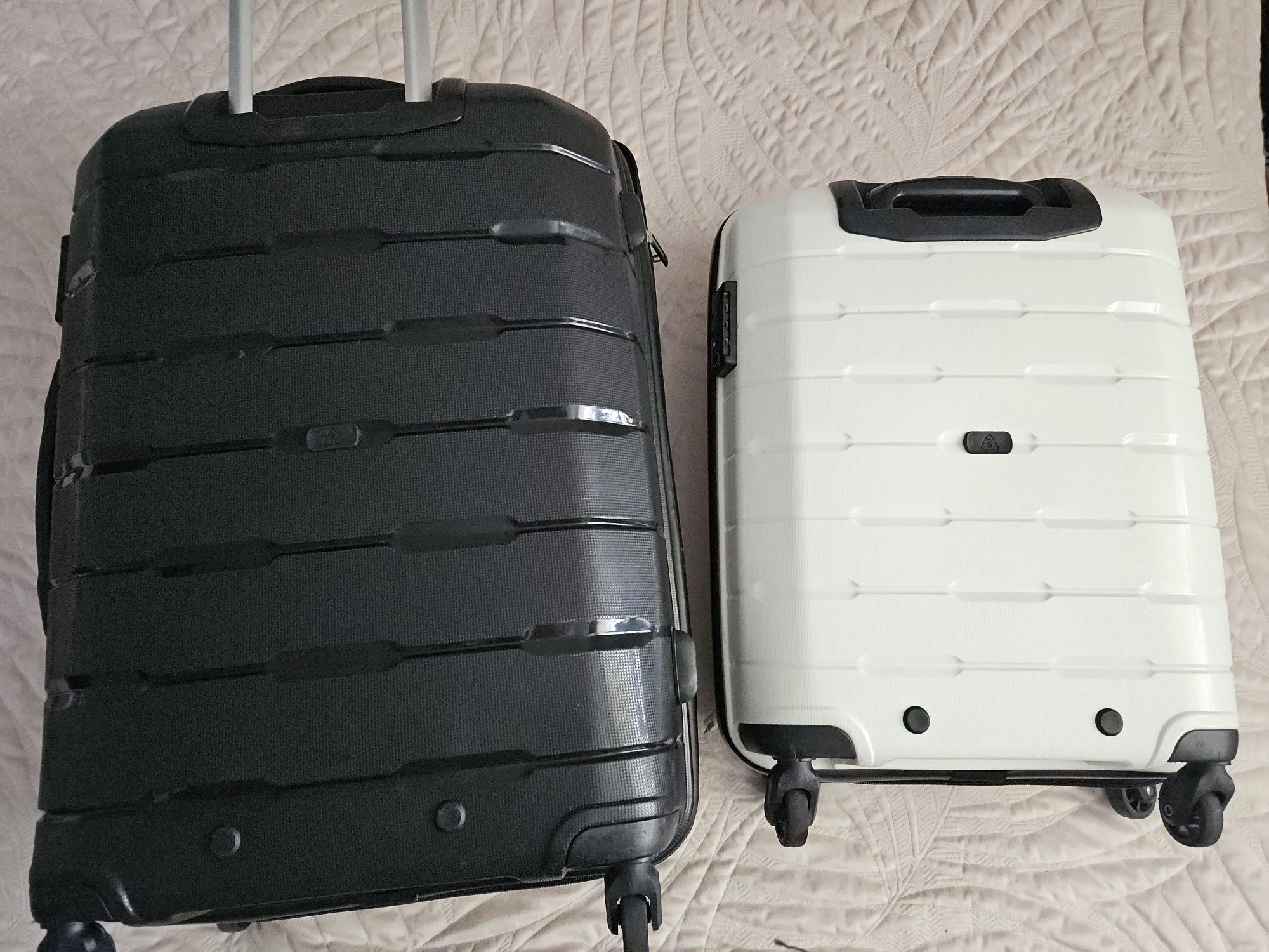 Walizka walizki wittchen polipropylen kabinowa i duza biala czarna