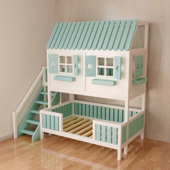 Łóżko łóżeczko piętrowe domek dla dzieci drewniane RATY