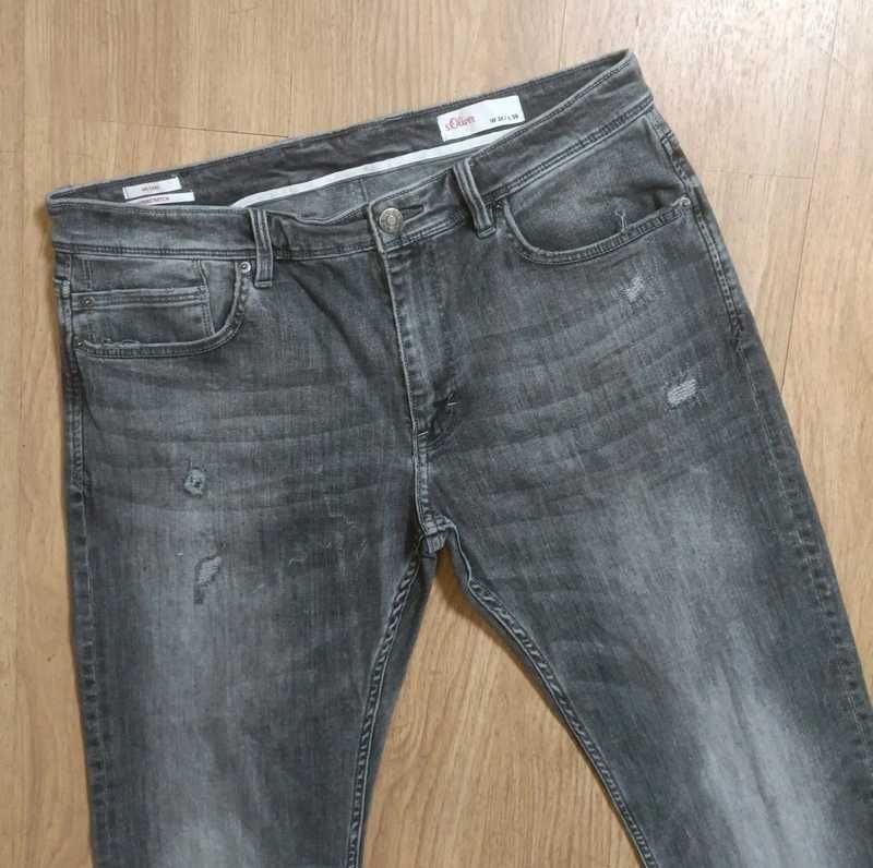 s.oliver keith hyperstretch 3436 szare jeansy męskie elastyczne slim
