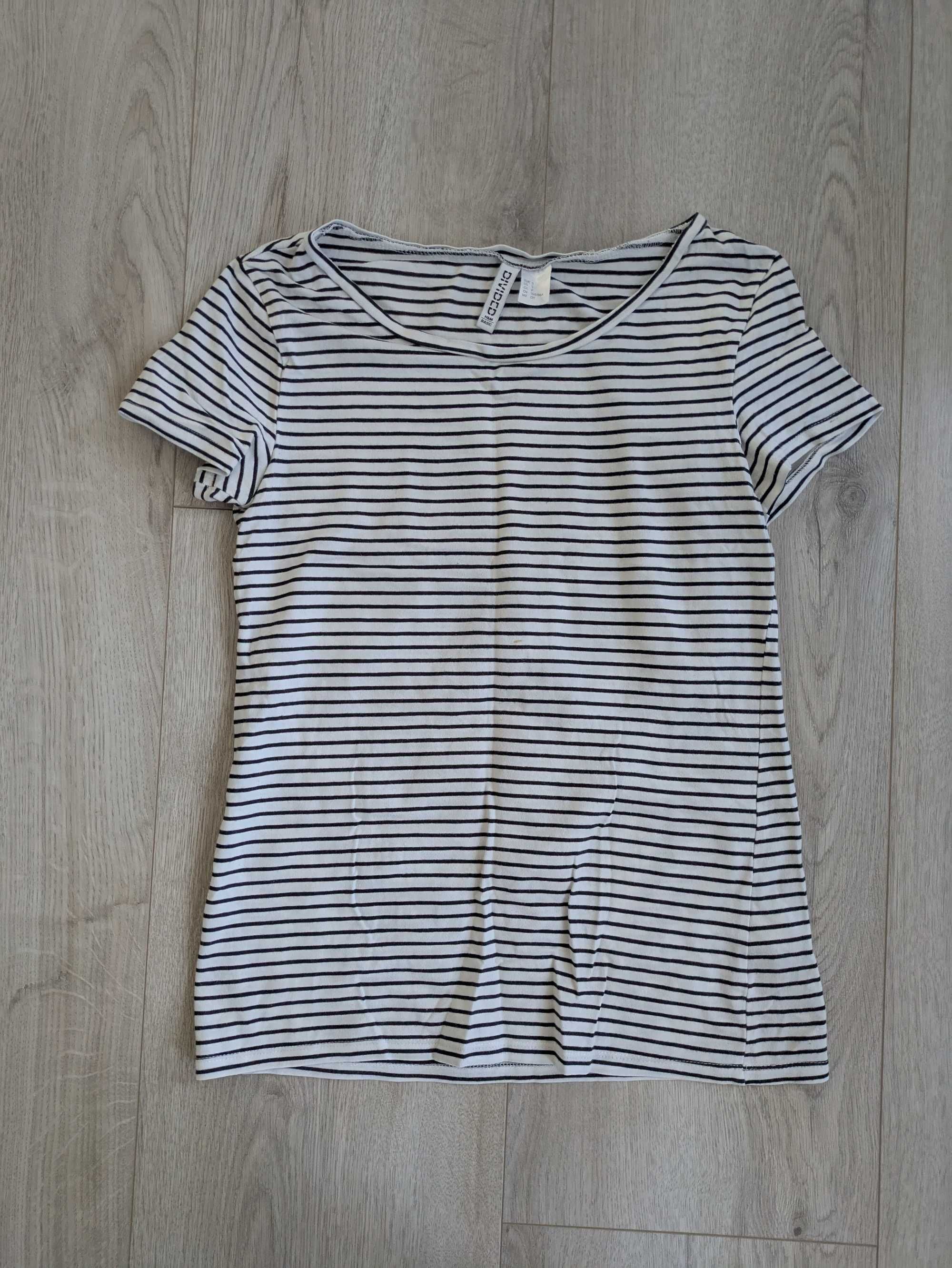 Biała bluzka w paski H&M S