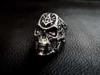 Czaszka skull pierścień sygnet Rock Metal chopper dla motocyklisty HD