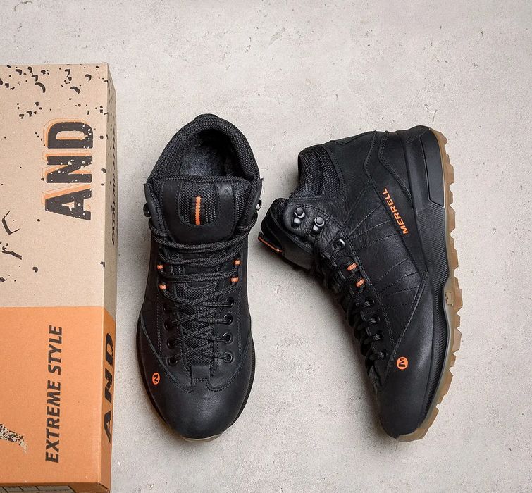 Удобные мужские ботинки зимние, кожаные Merrell