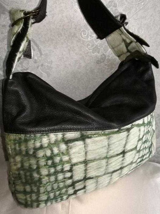 Шкіряна сумка у стилі Roberto Cavalli (Італія) 100% шкіра, хутро