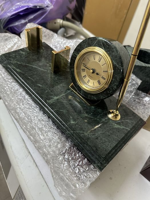 Мраморный зеленый настольный набор для канцелярии