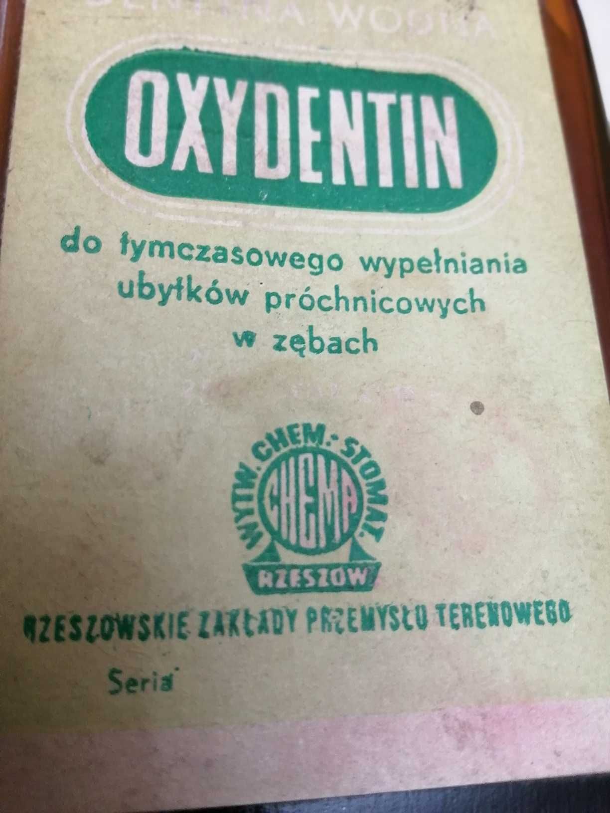 Proszek .Oxydentin- do wypełniania zębów. Wytw.Chem-Stomatol. Rzeszów