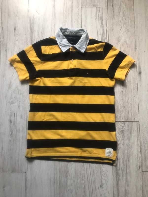 koszulka polo tommy hilfiger polówka męska żółta vintage