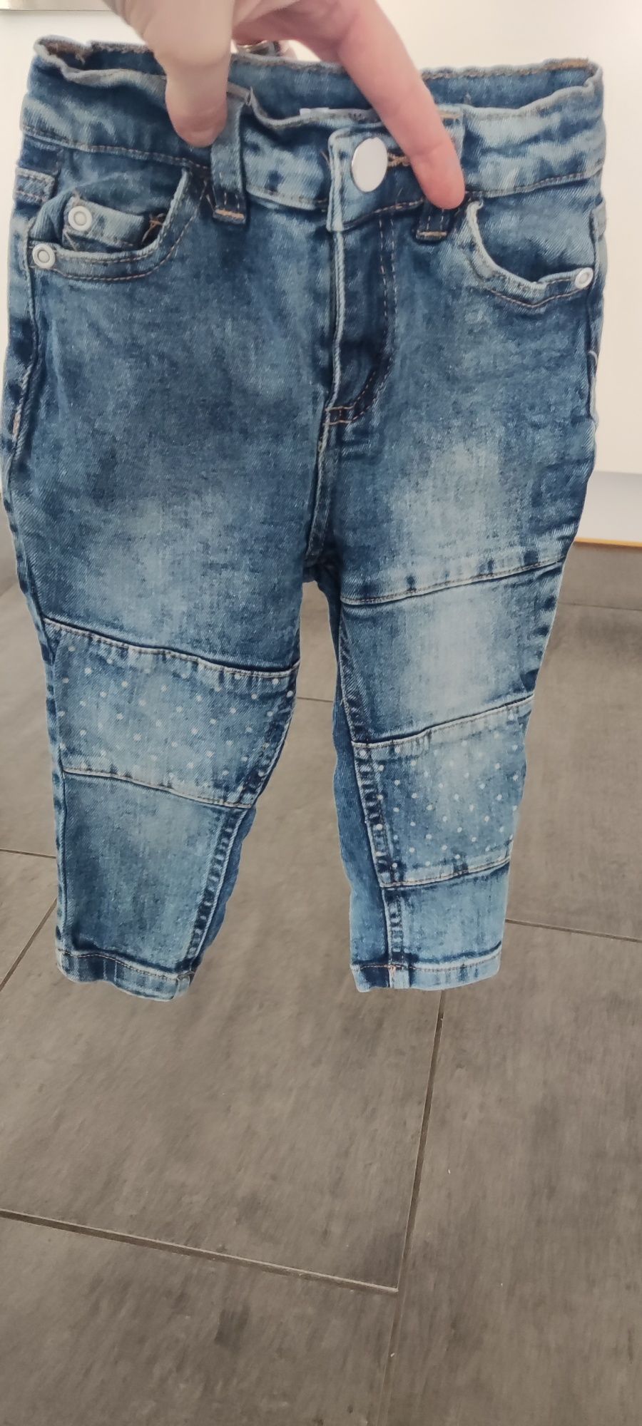 Spodnie jeansy groszki, rozmiar 86.