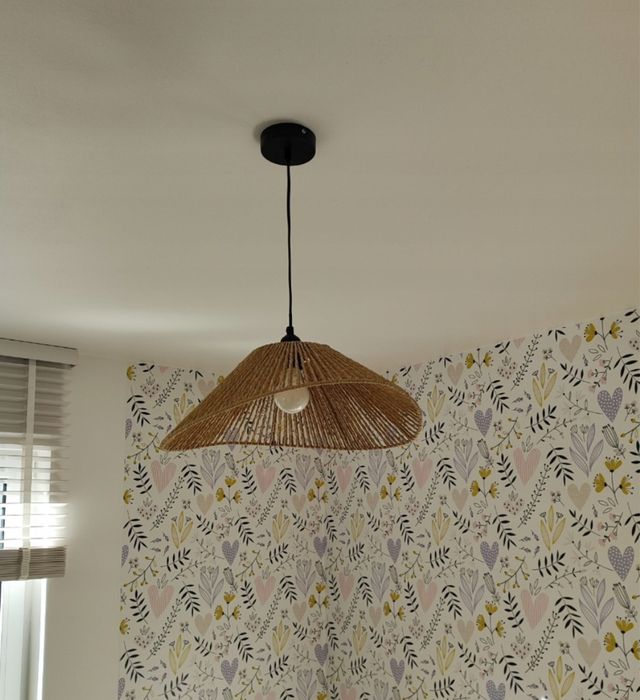 Lampa sufitowa Klosz pleciony WISZĄCA Abażur boho E27