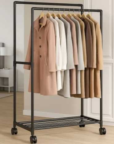 Вешалка напольная для одежды двойная, 112х56х30см