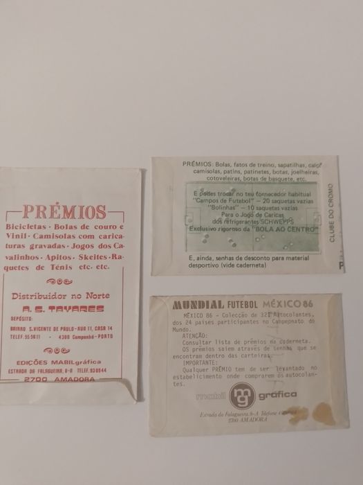 Saquetas futebol antigas