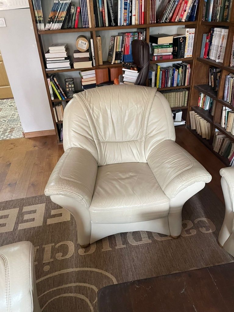 Meble wypoczynkowe skórzane sofa fotel kanapa skóra eleganckie