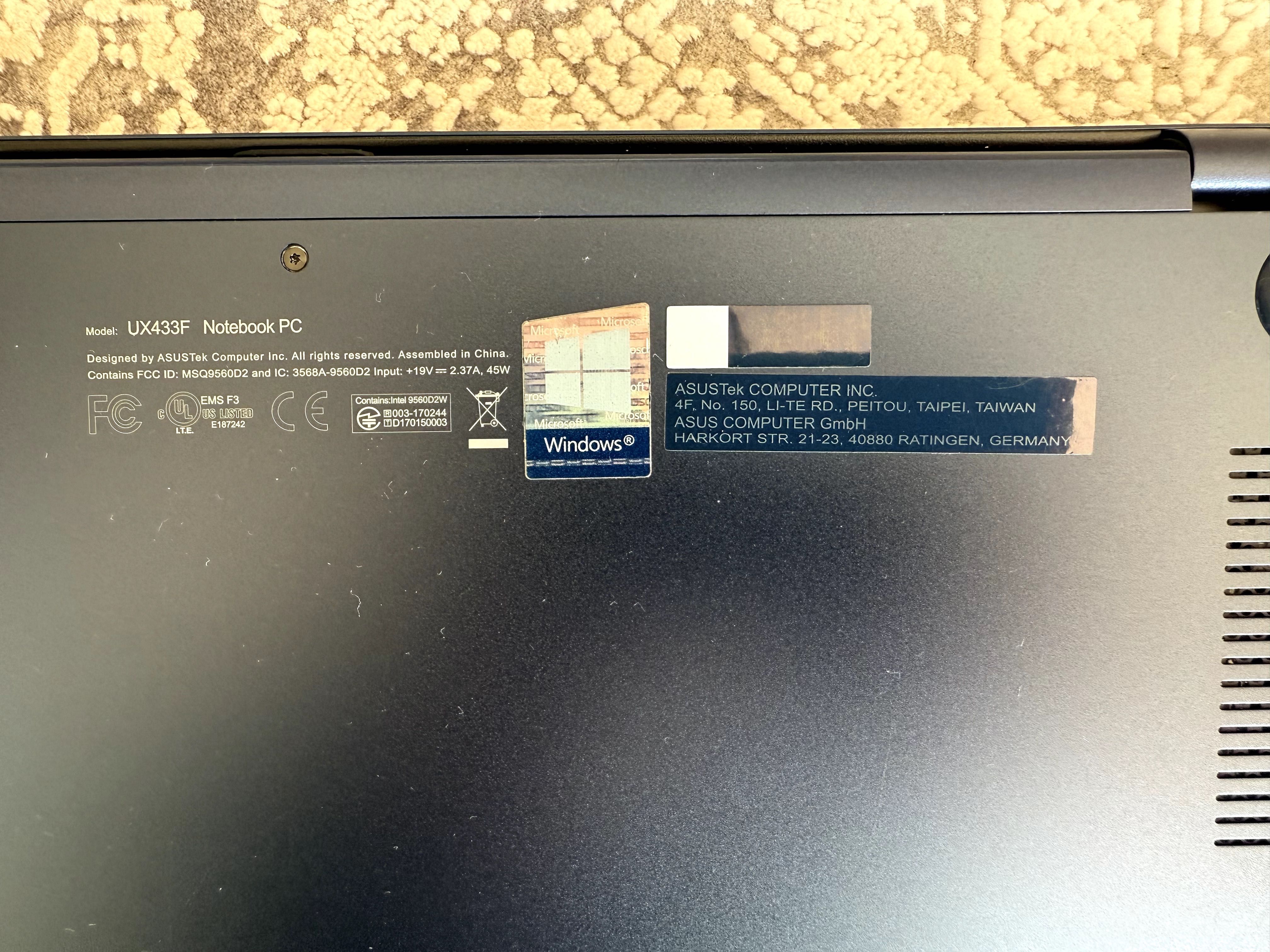 Laptop Asus Zenbook 14 UX433FA i7 | 16GB RAM | 512GB SSD