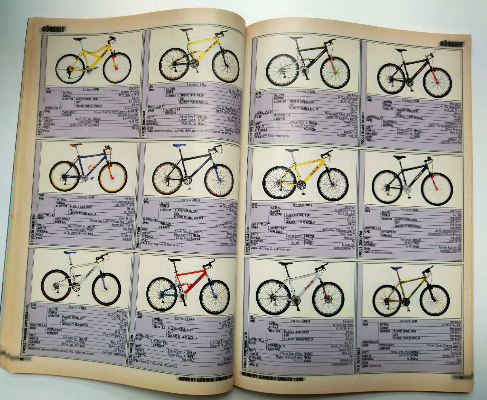 Katalog rowery górskie świata 1999 rarytas retro MTB