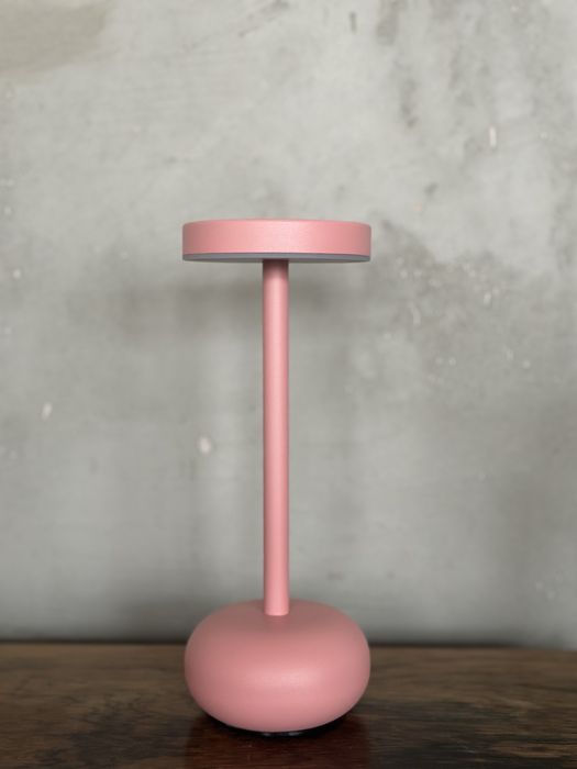 Retro lampa metalowa lampka nocna różowa Modern Design Space Age UFO
