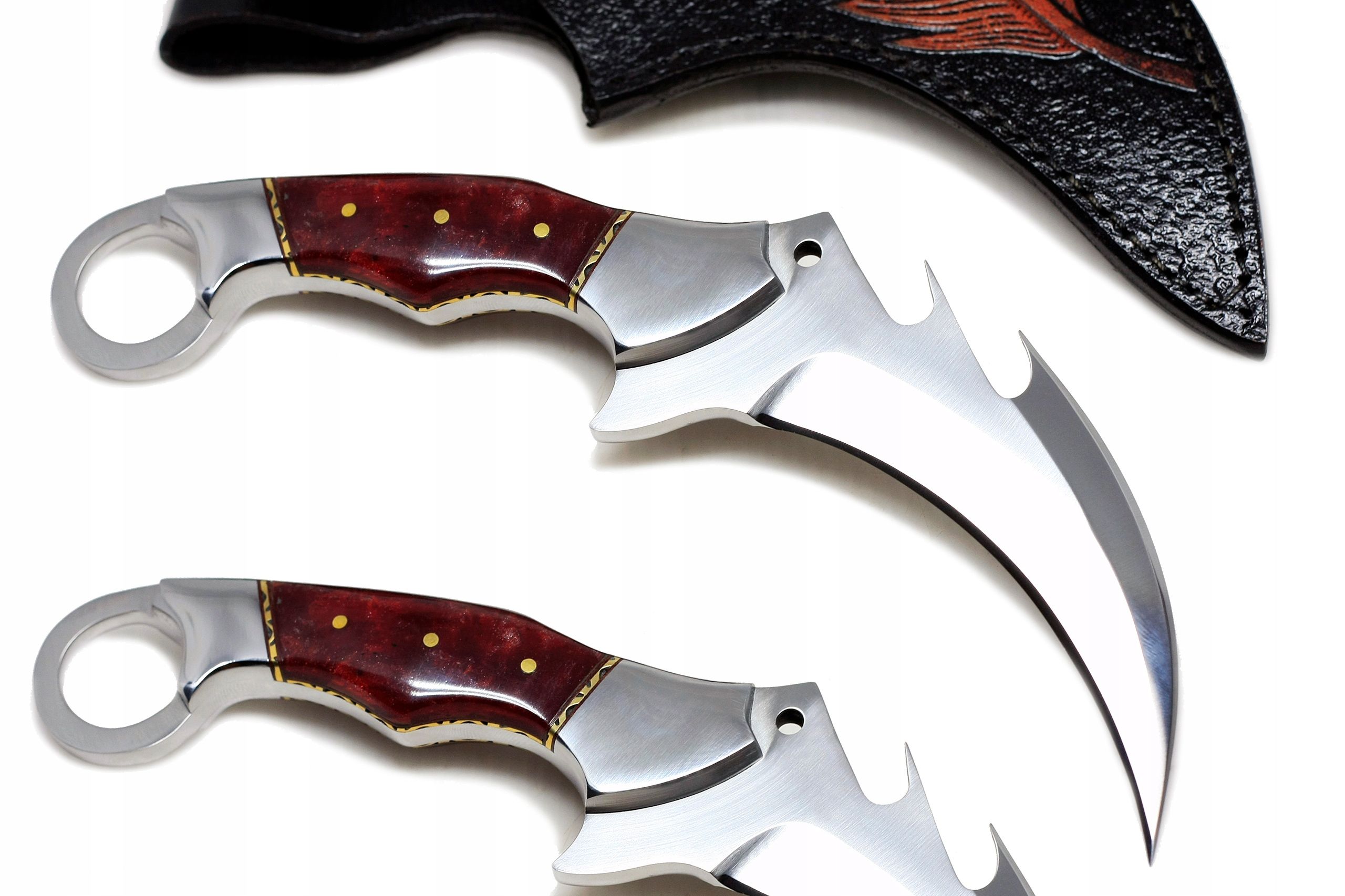 NÓŻ ręcznie wykonany karambit MYŚLIWSKI BUSHCRAFT żywica STAL Impact