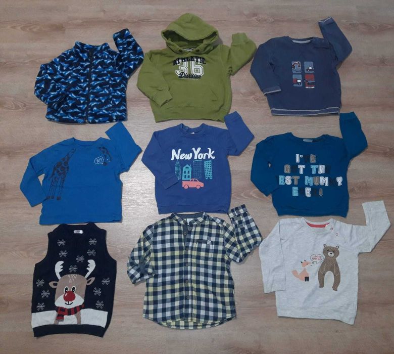 r. 86/92 paka 18 szt. kurtki, bluzy spodnie H&M, Next, So Cute, Lupilu