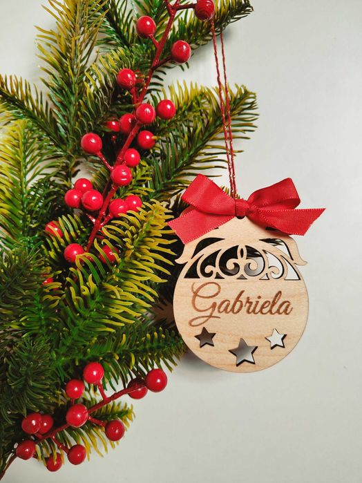 Personalizowane drewniane bombki