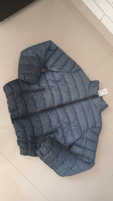 Nowa kurtka lekko ocieplana przejściowa 170 Sinsay niebieska szara omb