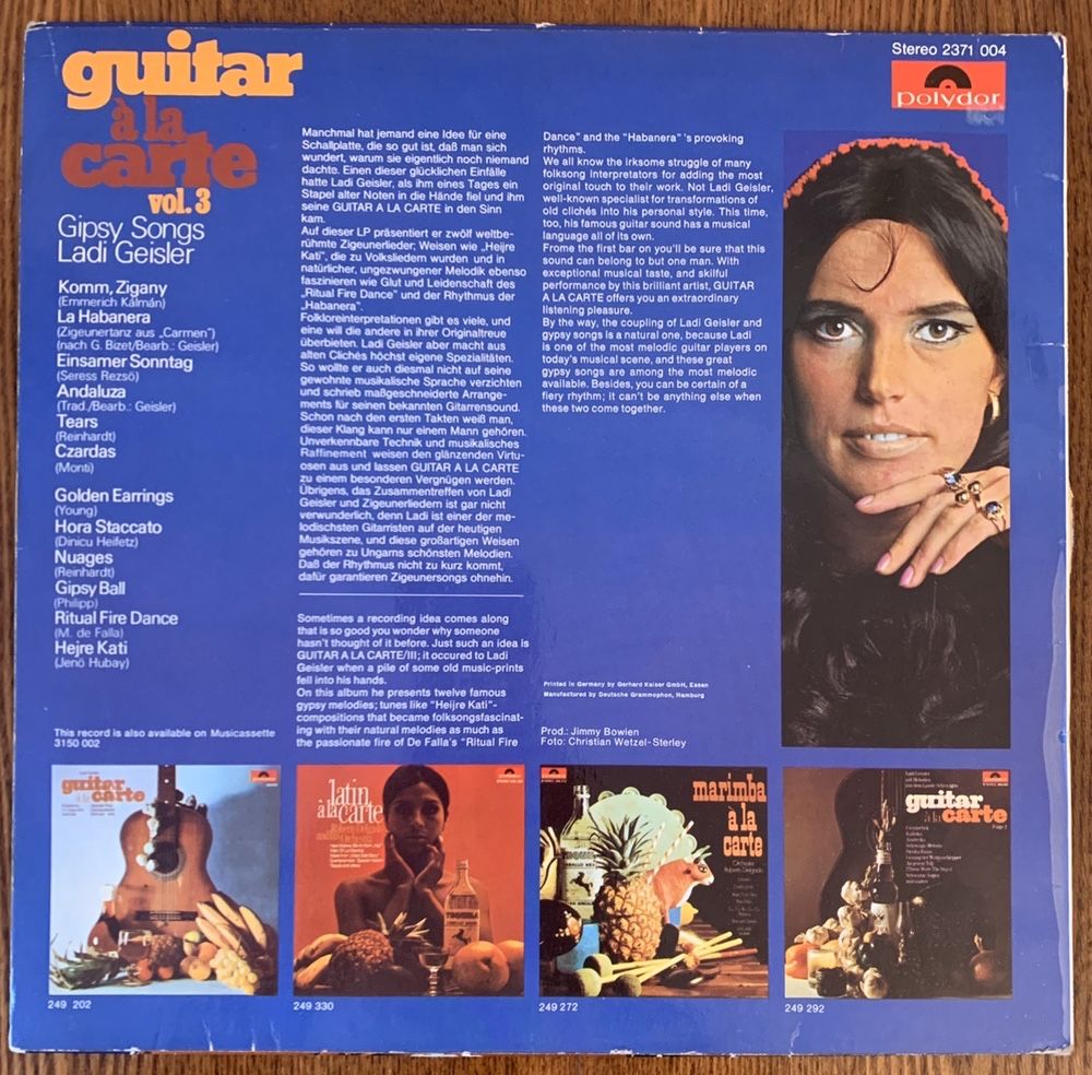 Ladi Geisler ‎– Guitar A La Carte, Vol. 3 - Gipsy Songs