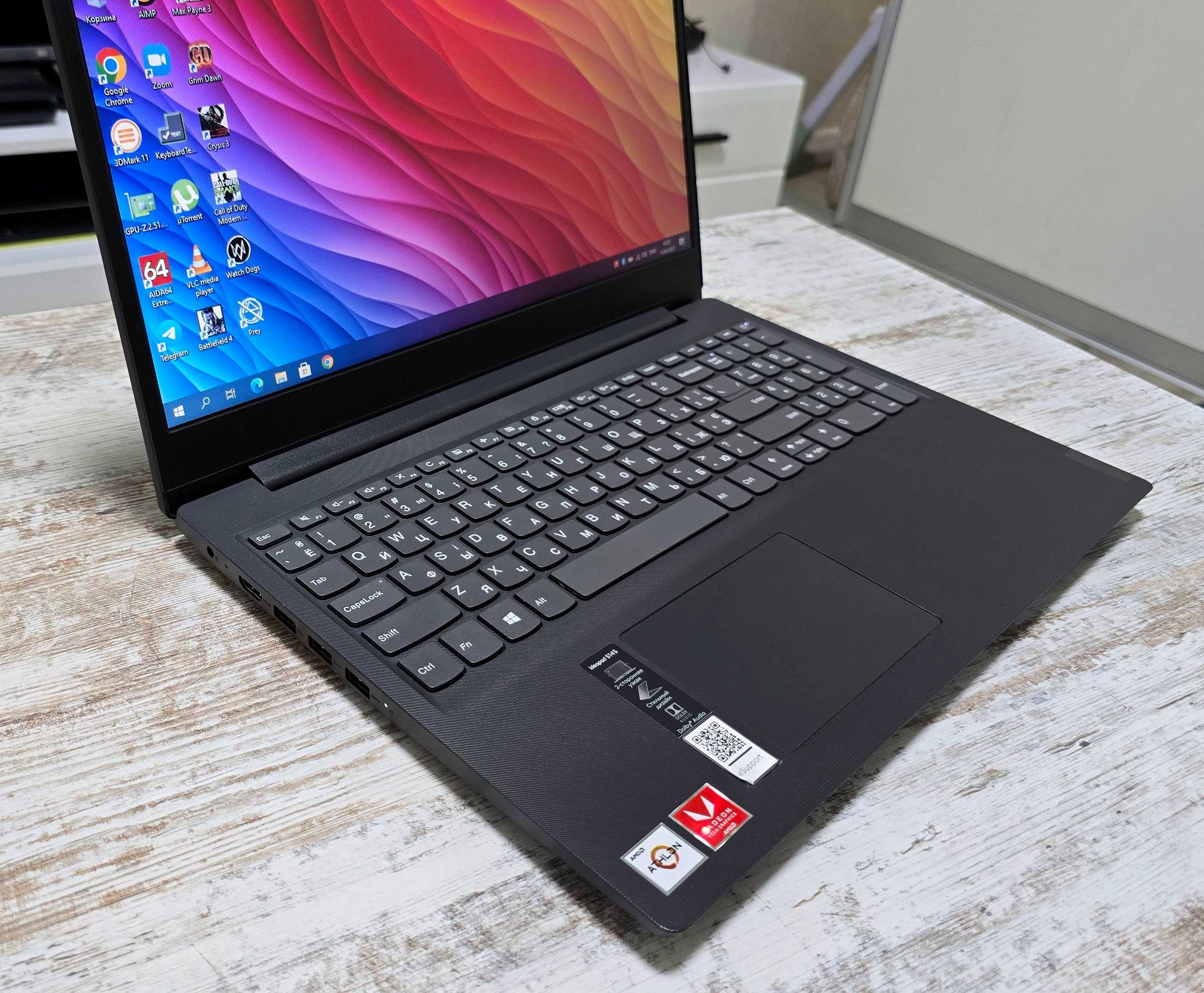 2023г. Мощный Lenovo 15.6" (Athlon Silver/8GB DDR4/Video 2GB/SSD+HDD)