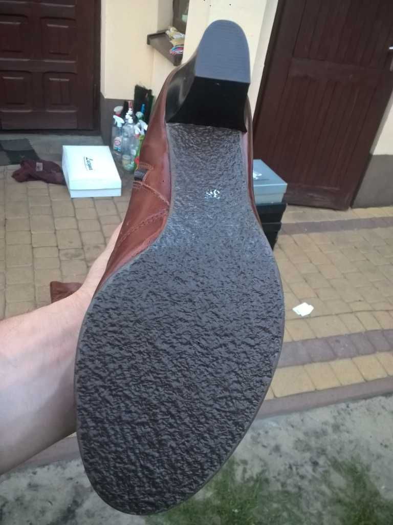 NOWE Buty-Kozaki OFICERKI Damskie38 Natural skóra100% BRĄZ I-Klasa Gw6