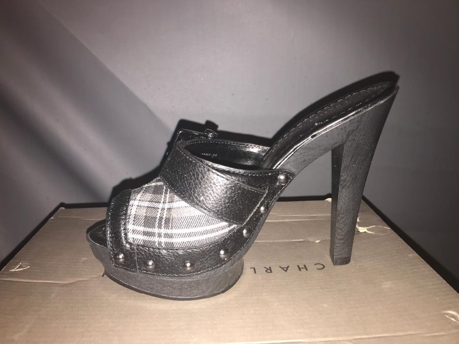 47/ Piękne nowe klapki buty Charles & Keith rozmiar 36 obcas 12 cm