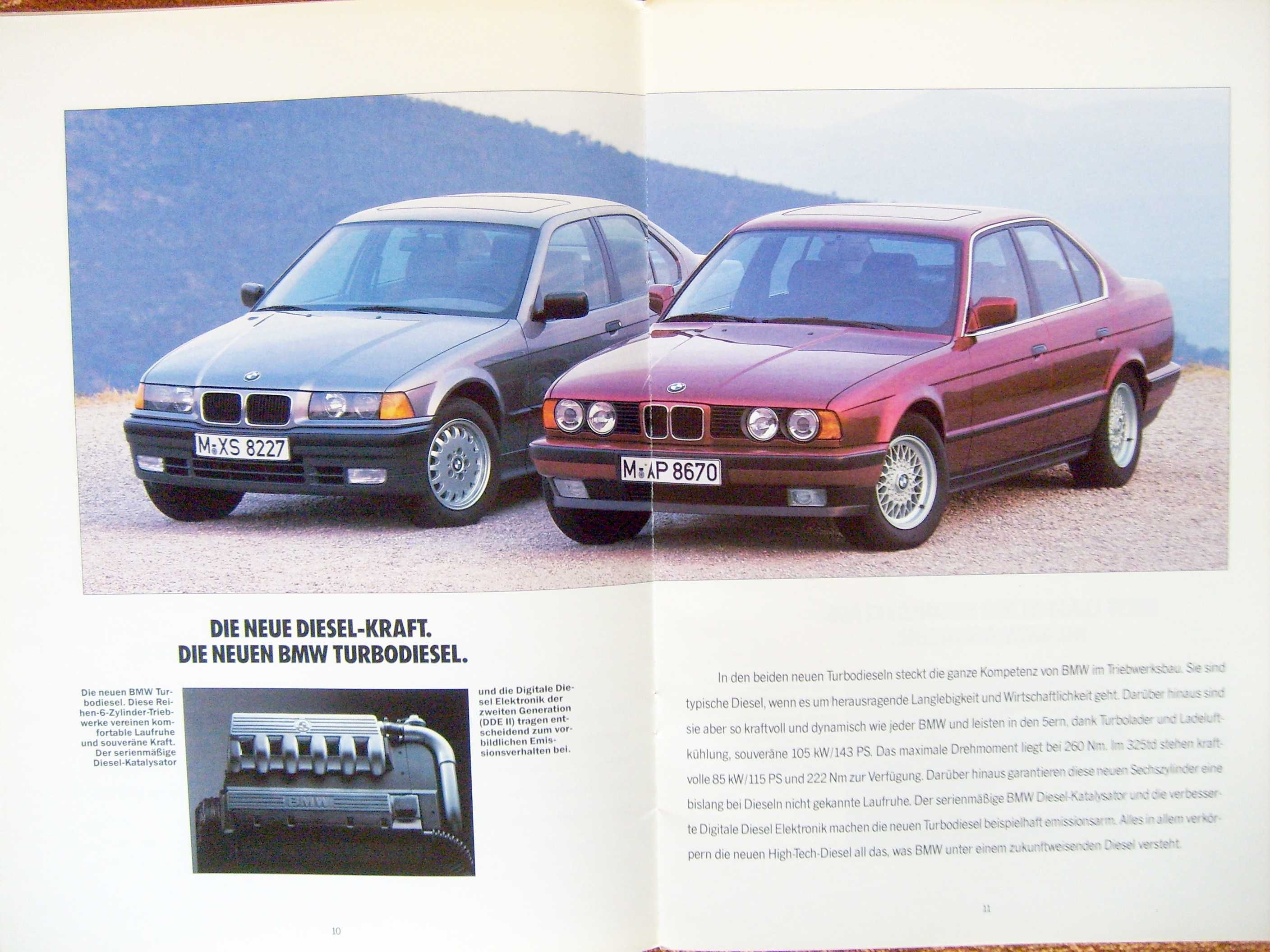 BMW 1992 Programm / prospekt: 3 E30 + E36, 5 E34 + M5, 7 E32, 8 E31