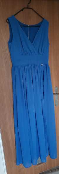 Sukienka wieczorowa S.Moriss niebieska rozmiar L