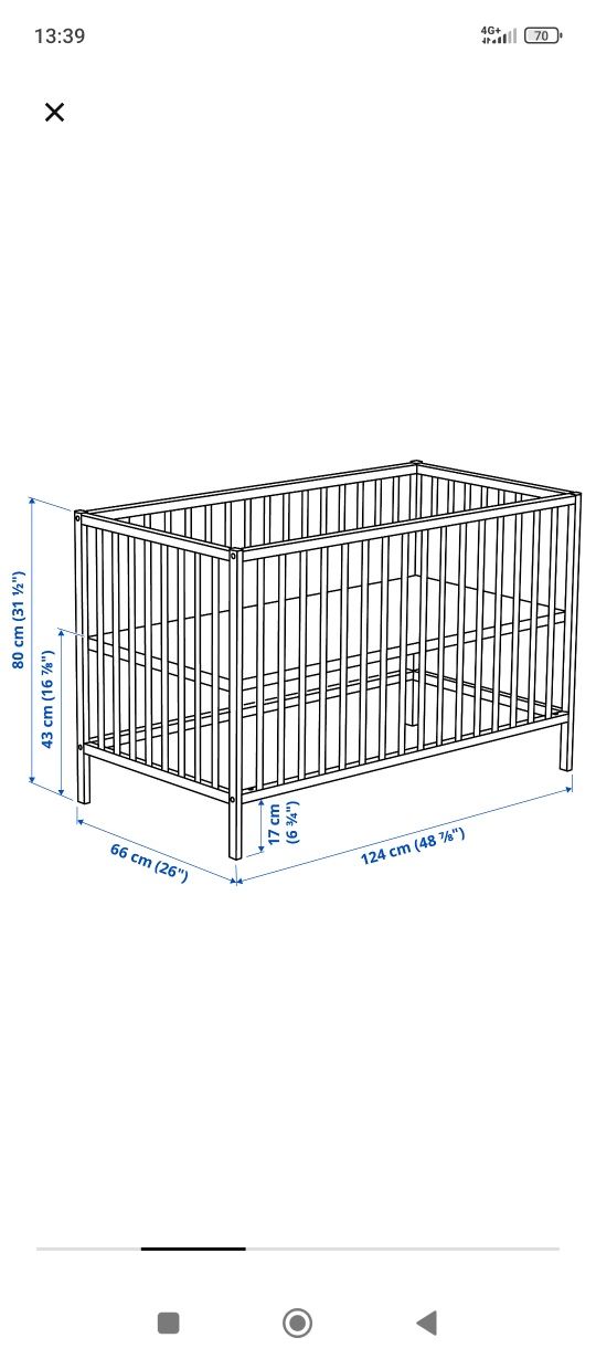 Berço Ikea com colchão