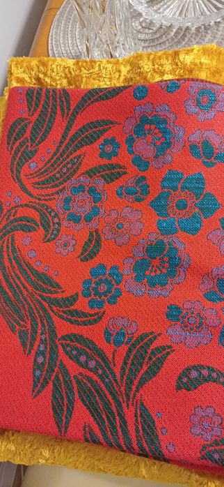 Obrus żakardowy 160 / 130  PRL lata 30,50 stary