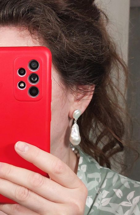 Роскошный жемчуг, природный барочный, серьги