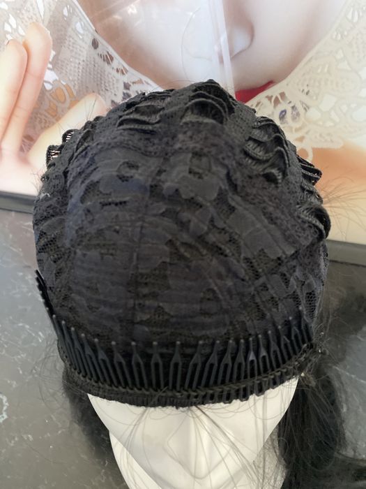 Pół peruka czarna fale długa