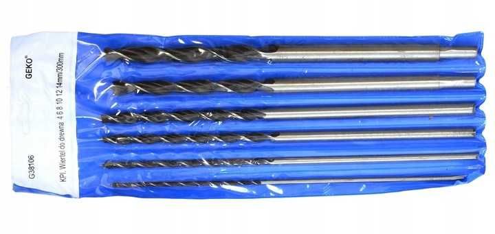 Wiertła do drewna długie 30cm 4mm - 14mm kpl 6szt