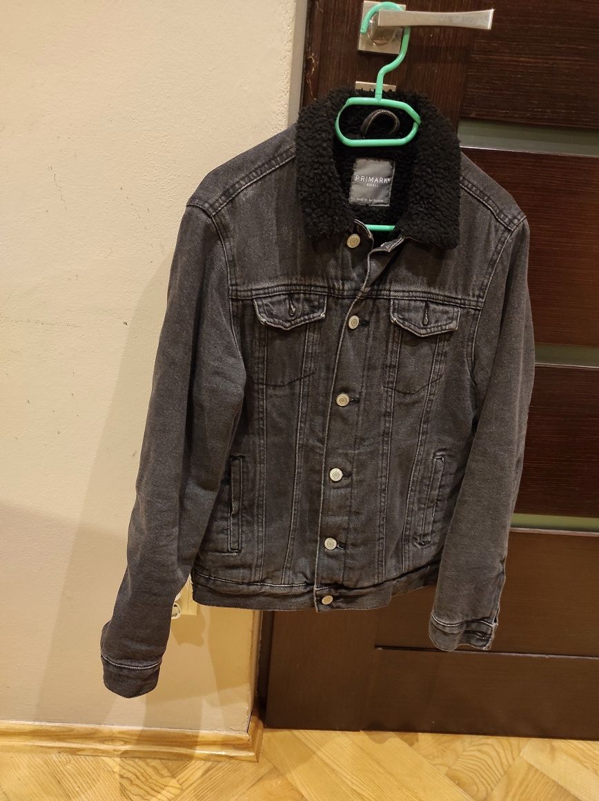 Kurtka jeansowa katana męska czarna ocieplana Primark