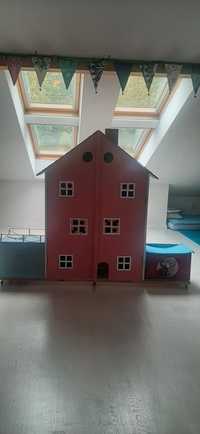 Domek dla Barbie drewniany z oświetleniem.