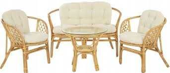 Eldar dwuosobowa kanapa sofa z rattanu naturalnego Bahama jasna ciemna